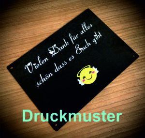 schild acrylglas plexiglas schwarz mit druck