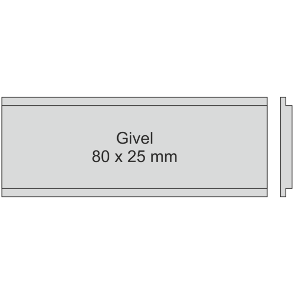 Briefkastenschild Givel 80x25 aluminium mit gravur