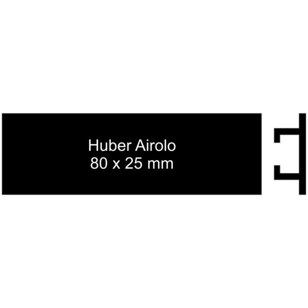 Briefkastenschild Huber Airolo 80 x 25 mm schwarz aluminium eloxiert mit gravur